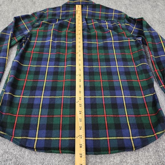 LL Bean Shirt Mens Medium Scotch Plaid Flannel Traditional Long Sleeve Outdoor - Picture 6 of 16
